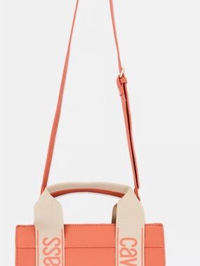 Cavalli Class Coral Crossbody Bag with Cream Straps